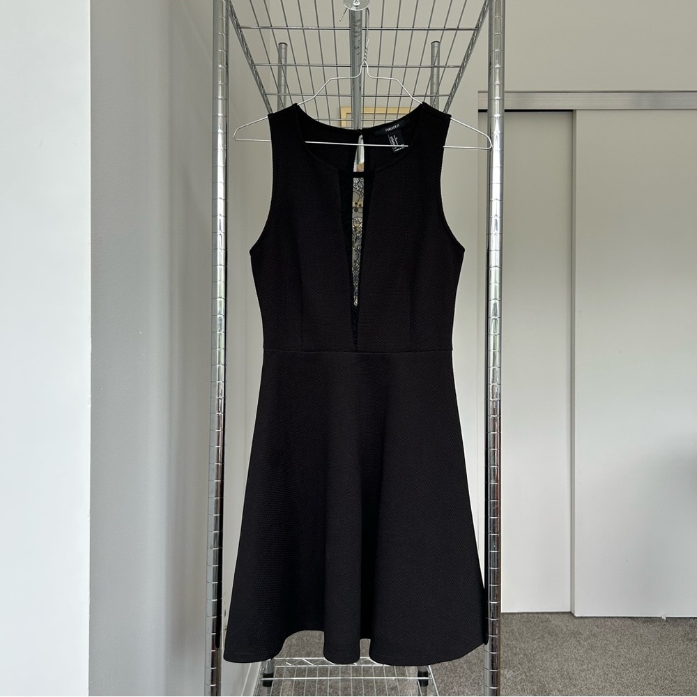 Forever 21 black deep v dress